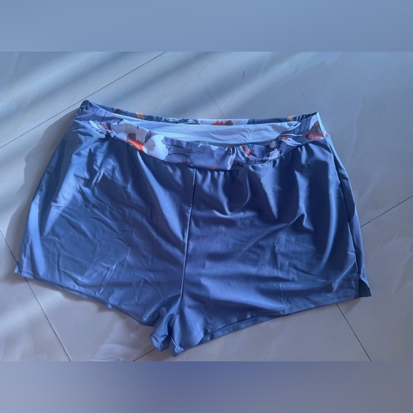umbranded swim short plus size 2X eslastic and floral waist gray - Picture 12 of 14